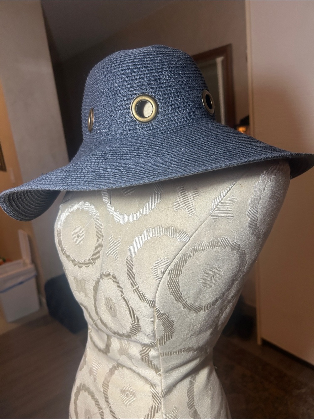 Decorated Originals Navy with Grommets Paper/Poly Sun Hat